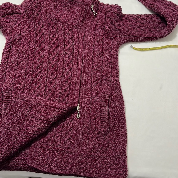 Aran Crafts Knit 100% merino wool cardigan/jacket - Picture 12 of 13